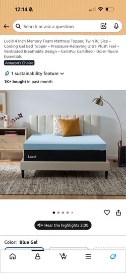 2 Cooling Gel Foam twin xl mattress cover