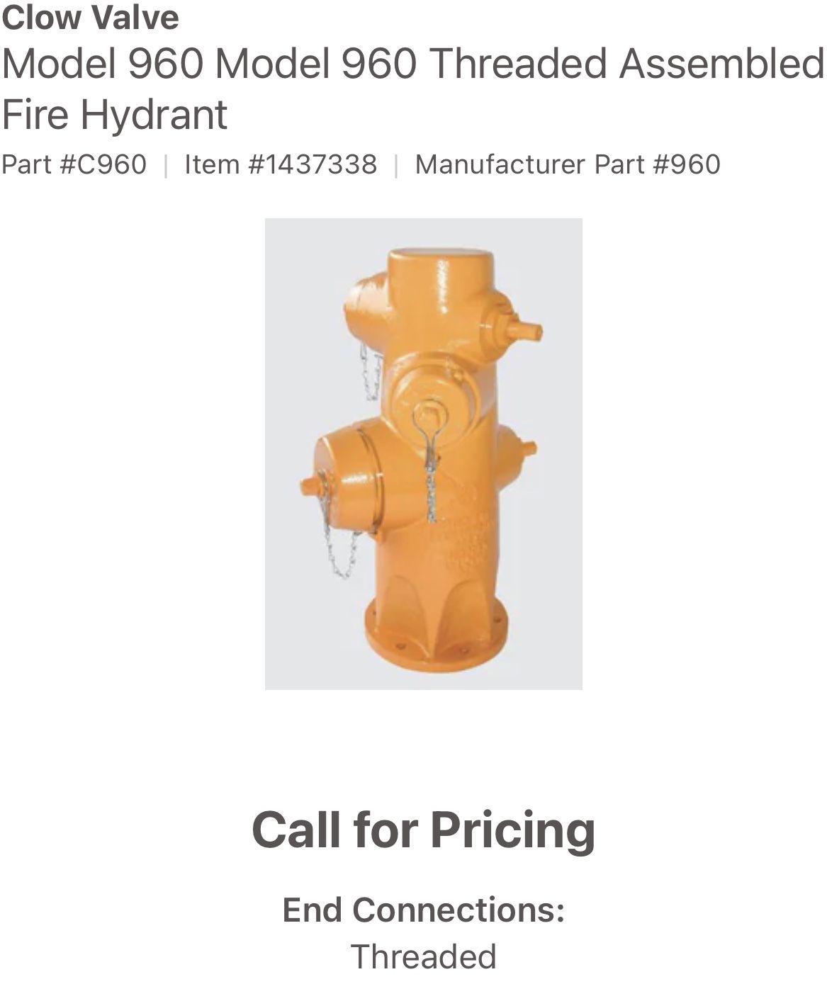 CLOW 960 Fire Hydrant