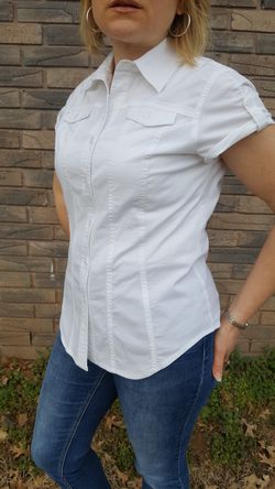Like NEW White Dress/Casual Top SHIRT SIZE S