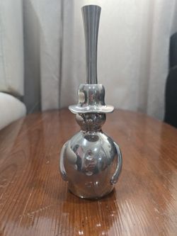 Heavy Metal Snowman Bell From Create And Barrel 8"