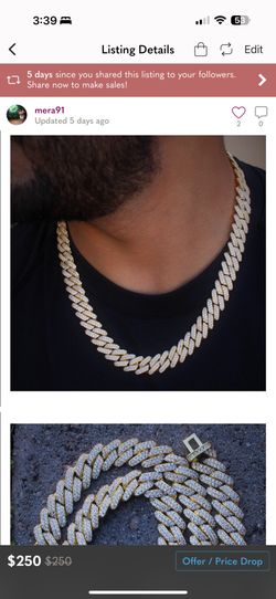 CUBAN LINK CHAIN CZ DIAMOND YELLOW GOLD 12MM Y-GEM