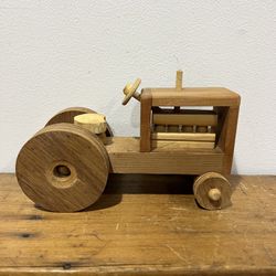 Vintage Handmade Tractor Wood Collectible Wooden Toy 2012