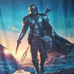 Mandalorian Star Wars Banner For Birthday Parties