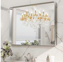 Brushed Nickel Bathroom Mirror (NEW)