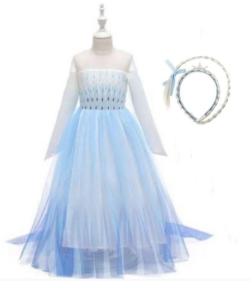Princess Elsa Dress And Headband Set