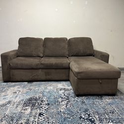Sectional Sofa Couch with Chaise and pullout sleeper Brown Local Delivery Available 🚚