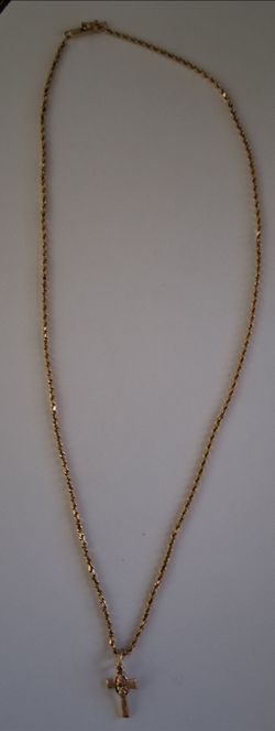 14k necklace with 10k cross pendant