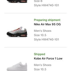 Nike Air Max 95 OG Big Bubble Bright Mandarin (2025) Sizes 6.5M, 8M, & 10.5M