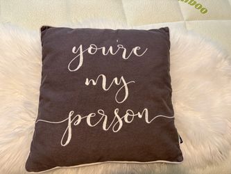 'You’re My Person' Throw Pillow case and insert