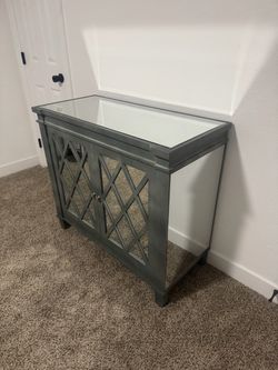 Accent cabinet mirrored storage cabinet