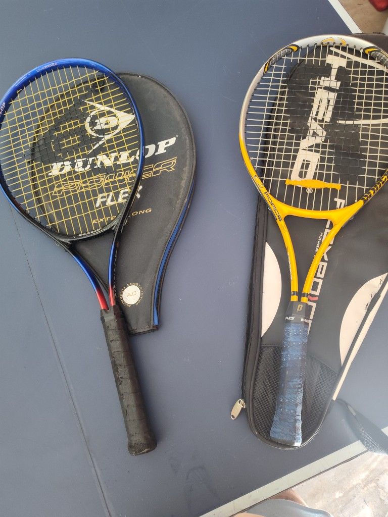 Dunlap And Head Tennis Rackets And Cases