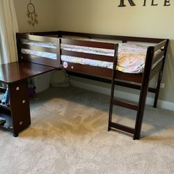 Kids Loft Bed With Desk And Book Case