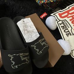 Burberry Logo Slides/Sandals - Size 9 
