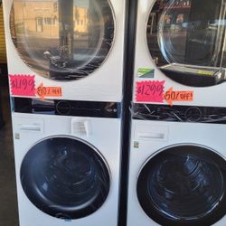 LG ThinQ WashTower Single Unit Front Load Washer 4.5 Cubic Feet Dryer 7.4 Cubic Feet H7SSB