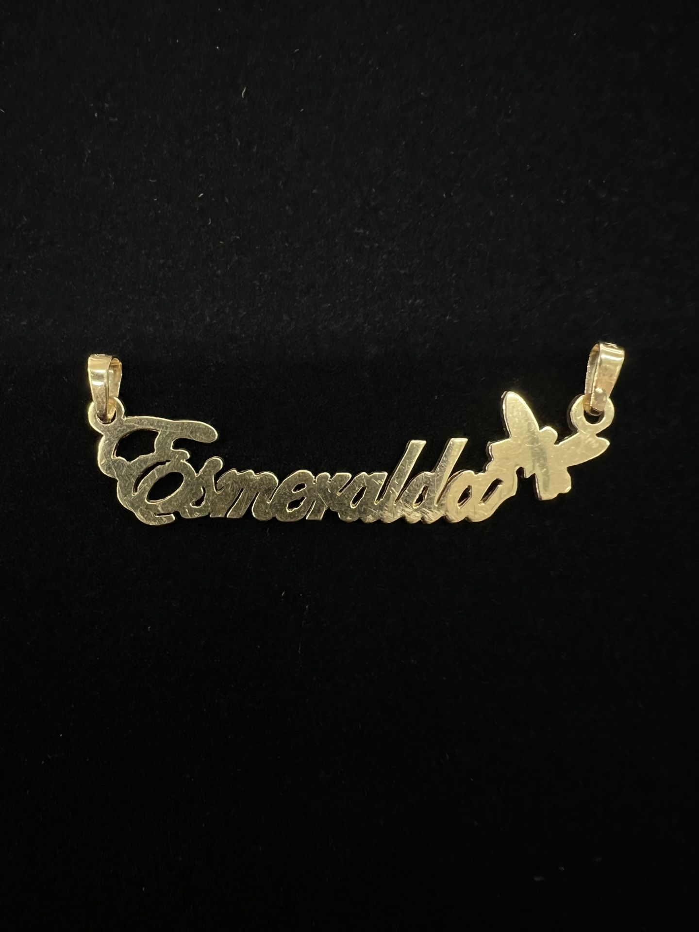 $300 Esmeralda Yellow Gold Name Plate