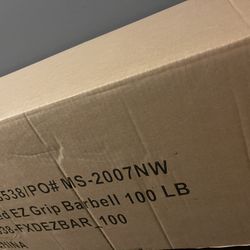 100 lbs EZ Curl Rubber Fixed Barbell new in box