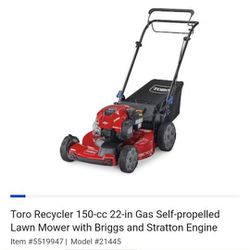 Toro Recycler 150-cc 22-in Gas Self-propelled Lawn Mower with Briggs and Stratton Engine

