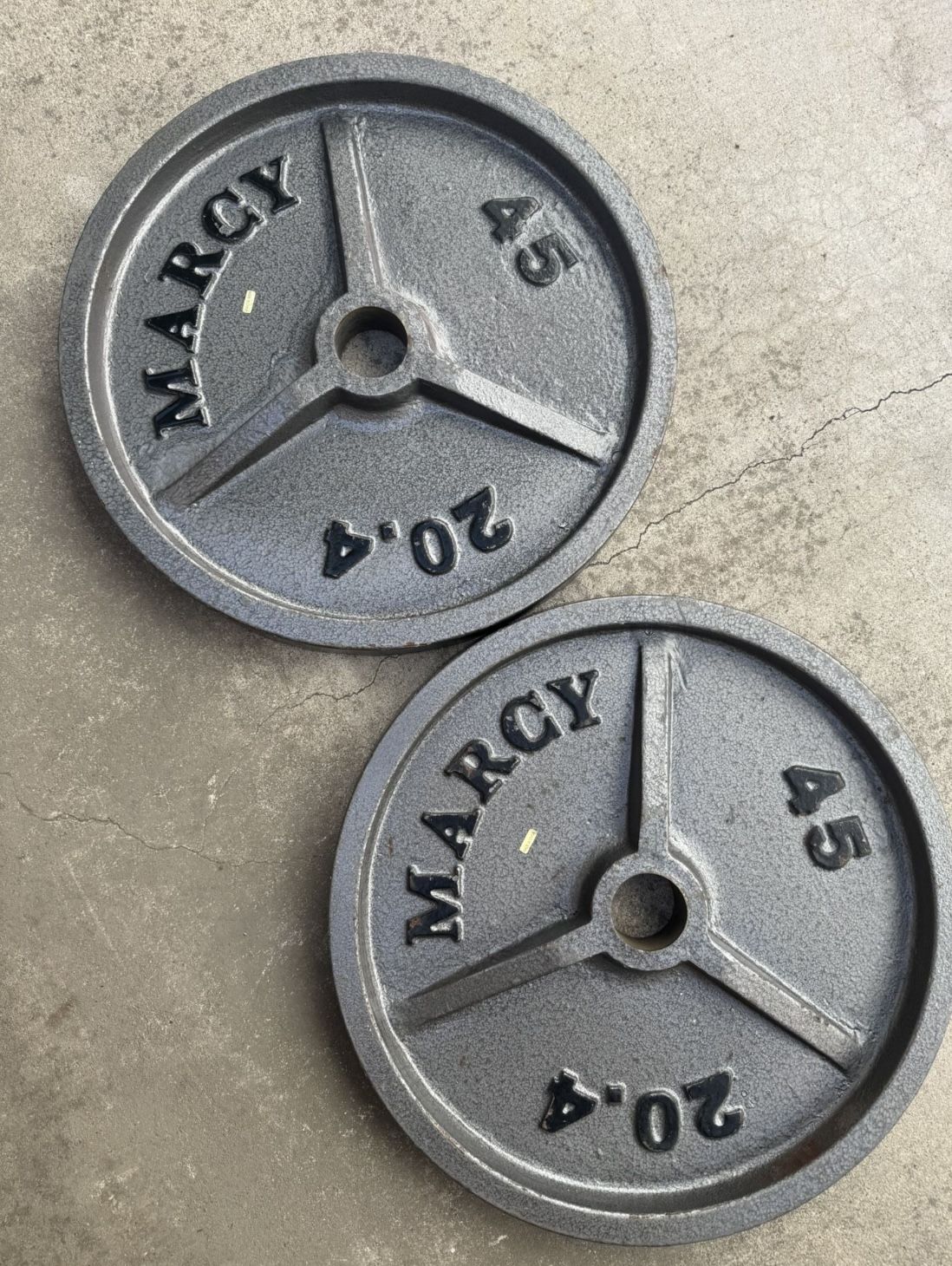 Pair Of 45 Pound Marcy Olympic Weights
