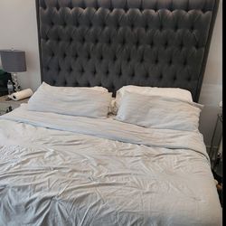 King bedframe w/ 6ft tufted headboard