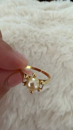 Vintage 18k Ring Gold with Pearl