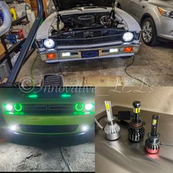 White 9005 HB3 LED Bulbs Headlight Conversion Kit High Beam Bright
