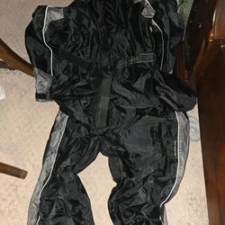 Xelement RN4760 Men's 2-Piece Motorcycle Rain Suit with Boot Straps in Black