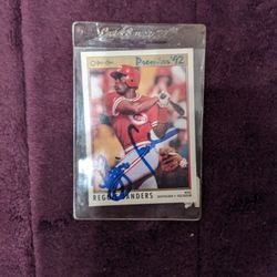 Reggie Sanders 1992 Autographed Card