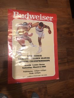 Retro Budweiser Boxing Poster 1986