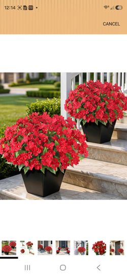 16 Bundles 16"Artificial Impatiens Flower Bouquet for Front Porch(Red)
Fake Silk Flower Branches, Faux Impatiens Picks, UV-resistant, for Outdoor Gard