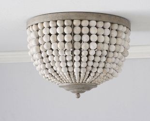 Pottery Barn Leila Wood Bead Flush Mount (15") 