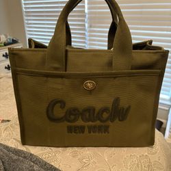 Authentic Coach cargo tote 