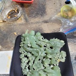 Antique Carved Jade Statue