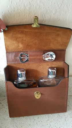 Vintage leather liquor case