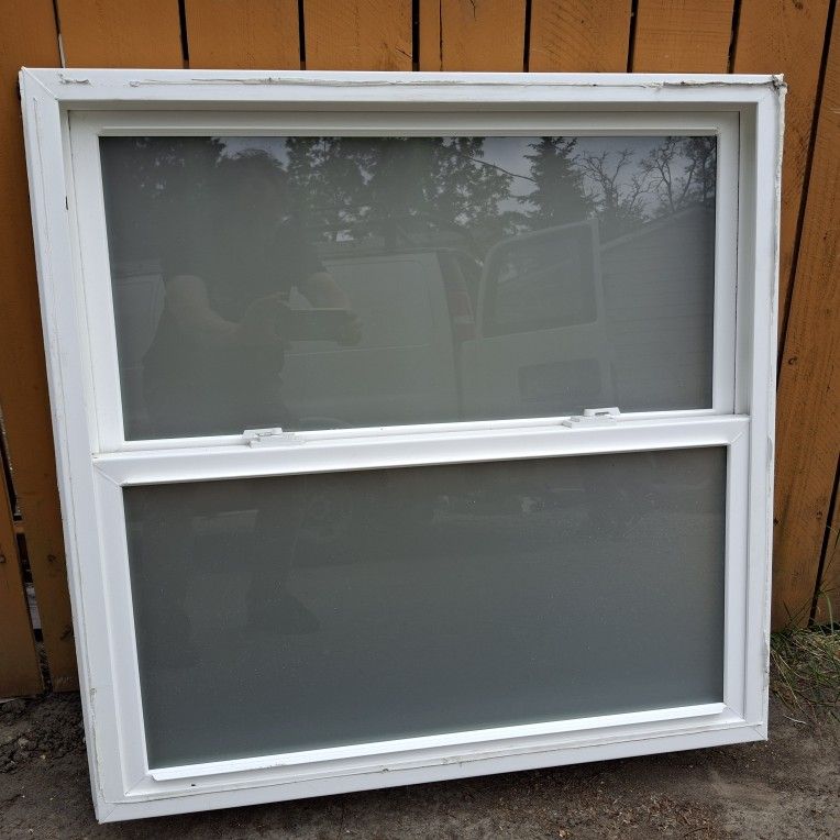 Newer Vinyl Obscured Glass 36x36 Single Hung 