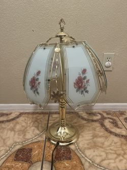 Vintage Glass Panel Touch Lamp 