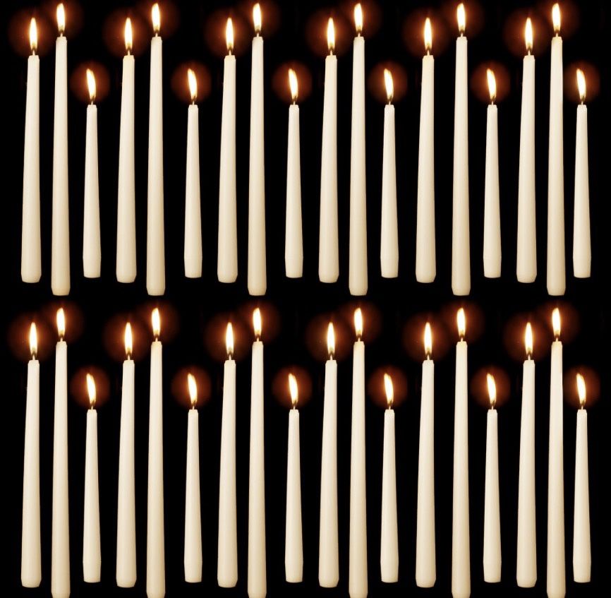 63 new ivory taper candles