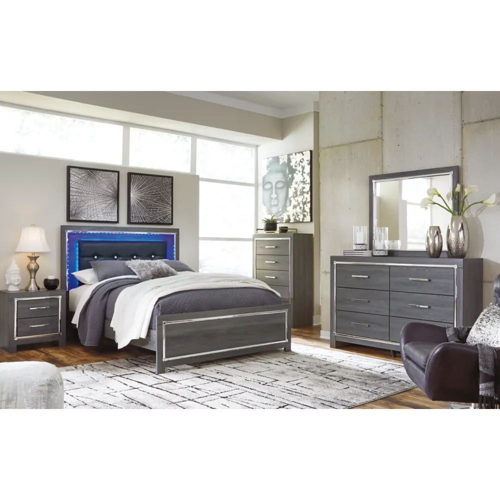 Lodanna Queen Panel Bed with Mirrored Dresser Final Days of Warehouse Clearance