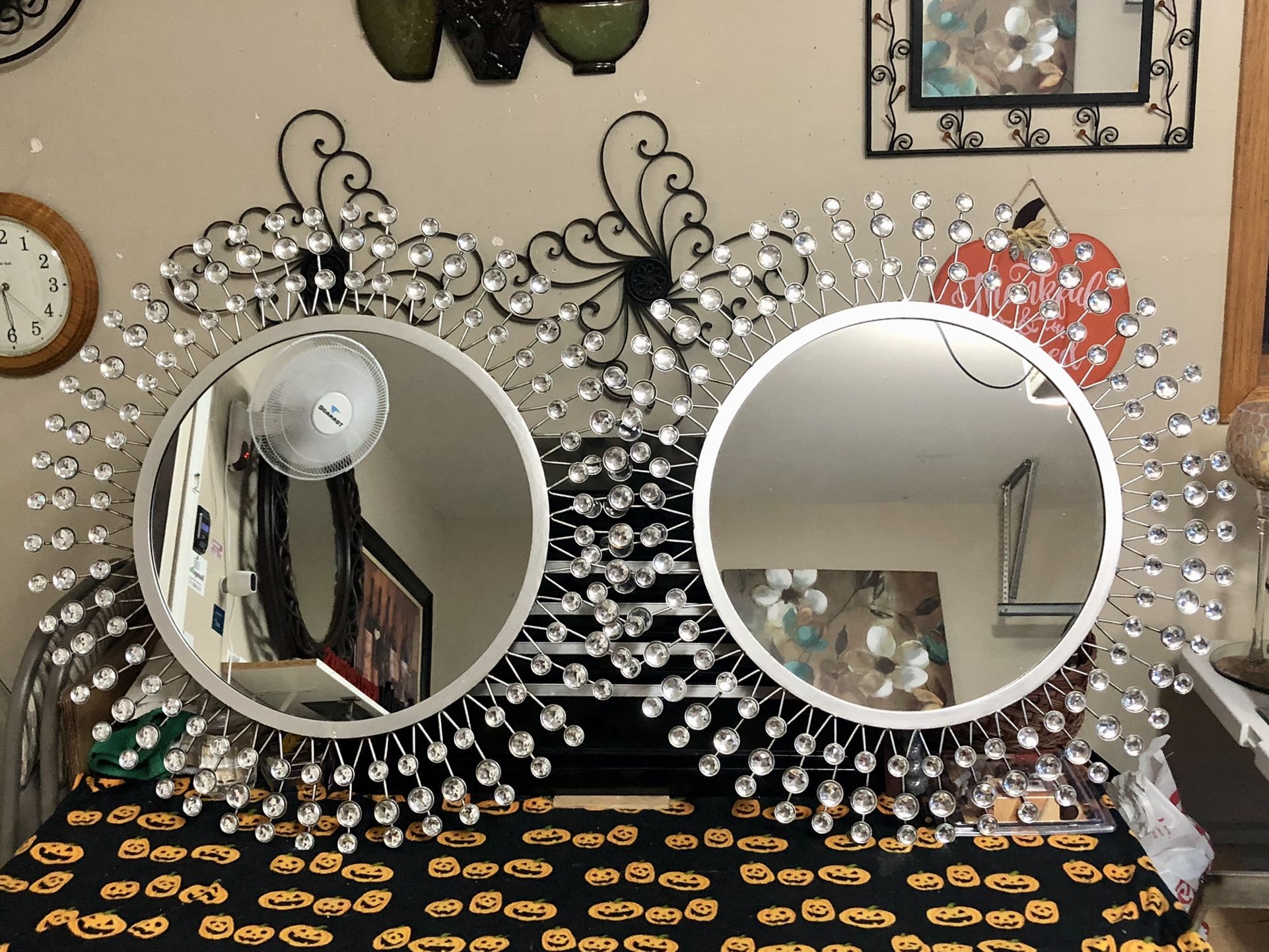 Gorgeous Crystal Trimmed Mirrors 30” $55/each