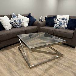 Living Room Set With 3 Tables 5 Piece Set