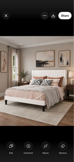 Full Size Modern White Padded Headboaed