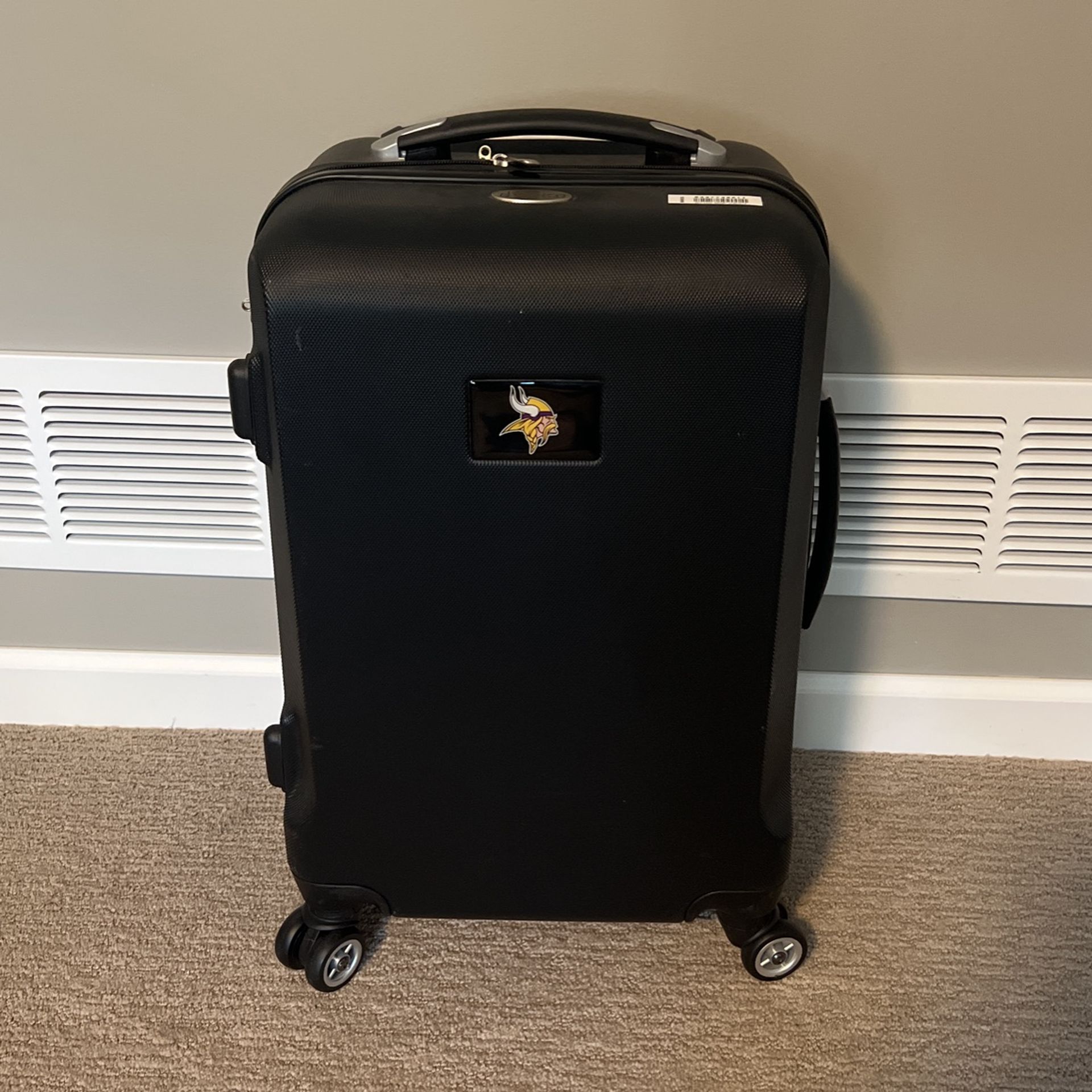 New Vikings Black Suitcase 22” By 12”