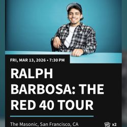 RALPH BARBOSA: THE RED 40 TOUR The Masonic, San Francisco, CA