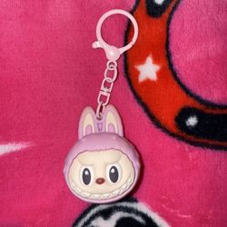 Head Pink Labubu Keychain