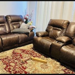 Ashley leather electric Recliner Sofa Set