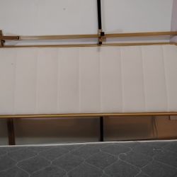 Creme Plush Queen Size Bead Frame 