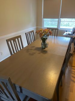 6-Piece Gray Dining Table Set