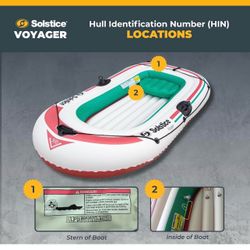 Inflatable Boat for Lakes, Rivers & Beaches – Heavy-Duty Raft with Swivel Oar Locks, Rod Holders & Inflatable Seats – Voyager, Fishing, 6-Person, Brow