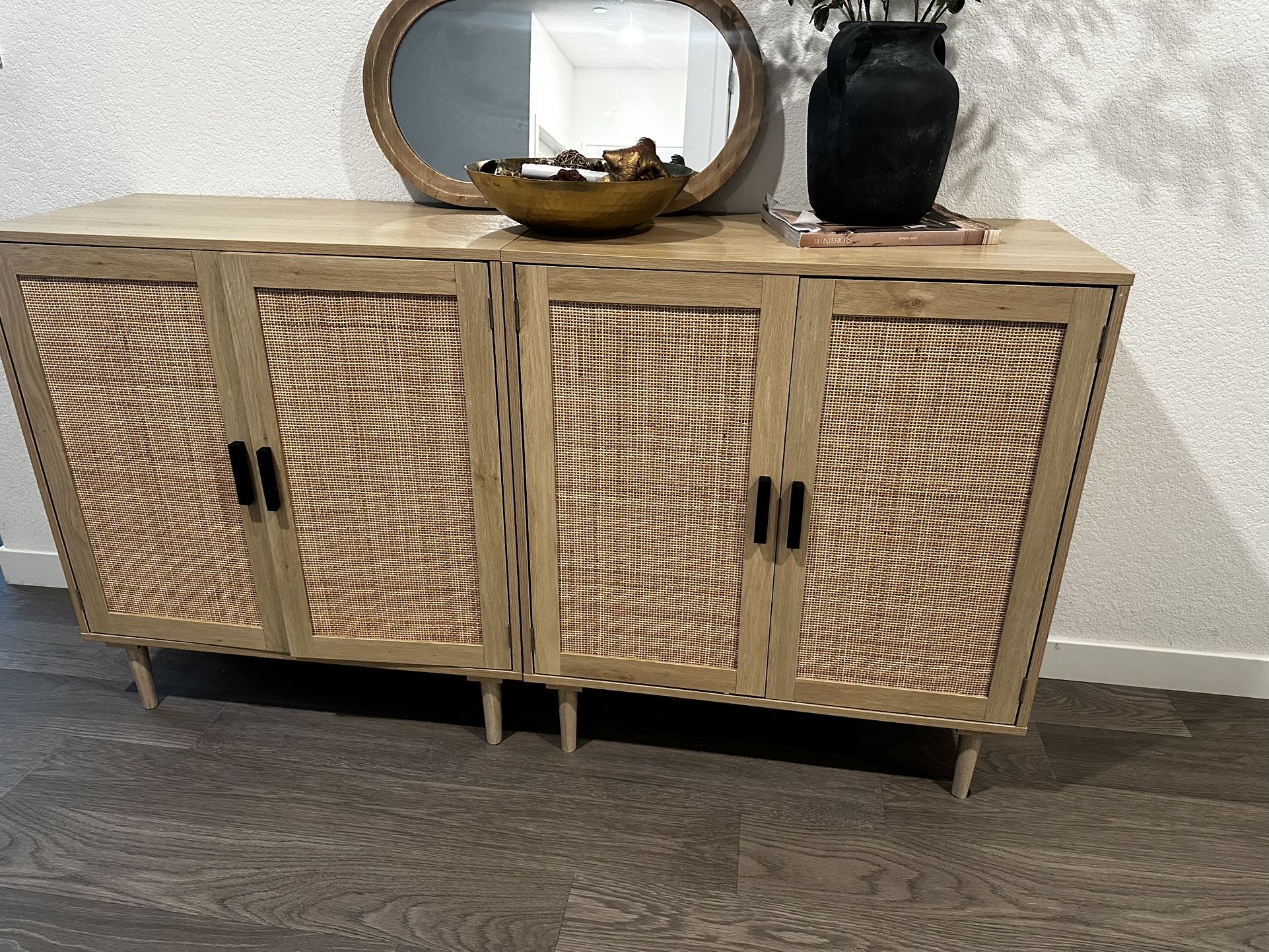 Wooden Rattan Cabinets