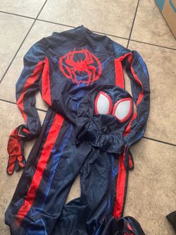Marvel Miles Morales: Spider-Man Official Youth Deluxe Zentai Costume - Stretch Spandex with Hidden Zippers and Wrist Slits