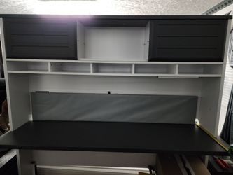 66 inch wide black and white desk